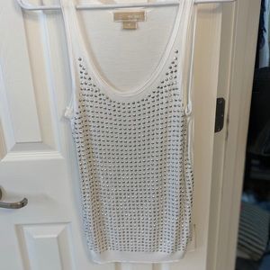 Michael Kors white studied tank top